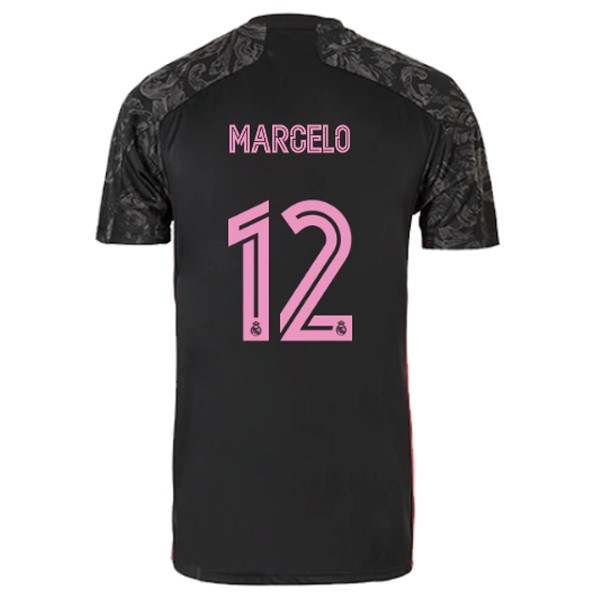 Trikot Real Madrid Ausweich NO.12 Marcelo 2020-21 Schwarz Fussballtrikots Günstig